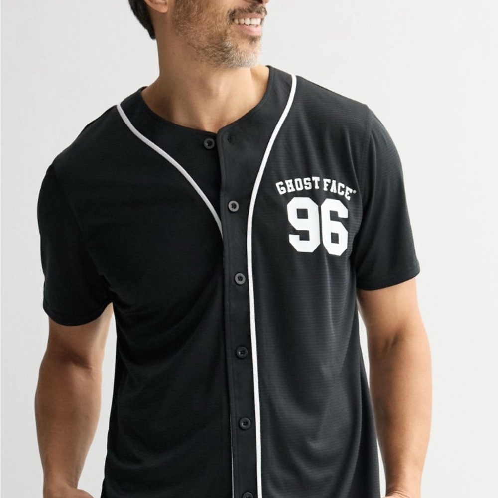 Black Ghost Face 96 Button-Up Jersey - Picture 5 of 8